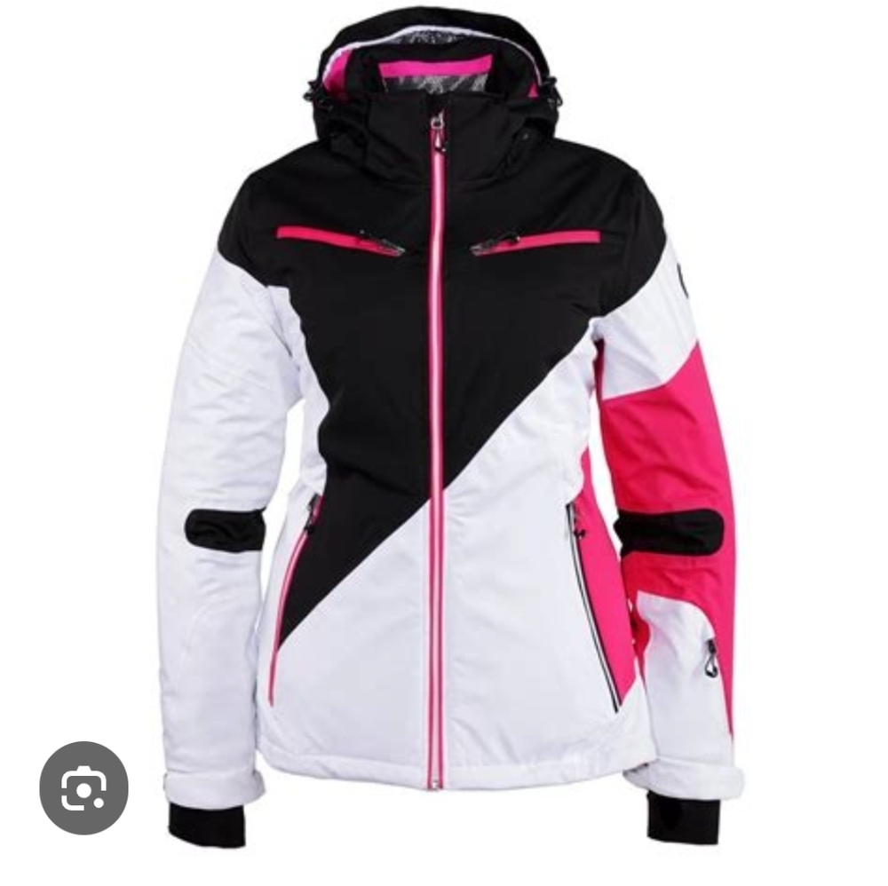 Killtec LEVEL 5, Women's Ski Jacket in Black, White, and Pink